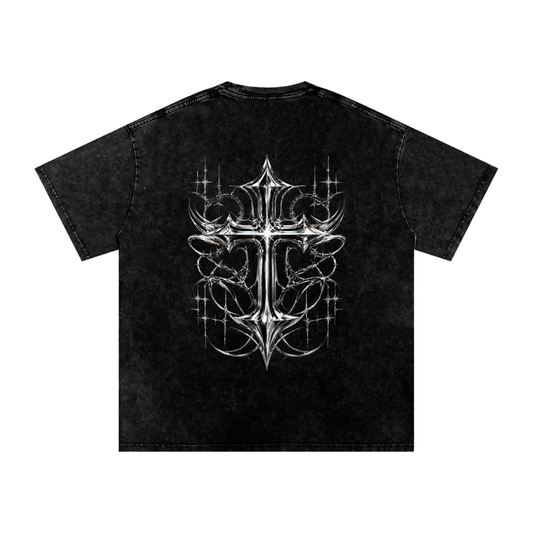 Snow Washed Oversized Cotton T-Shirt