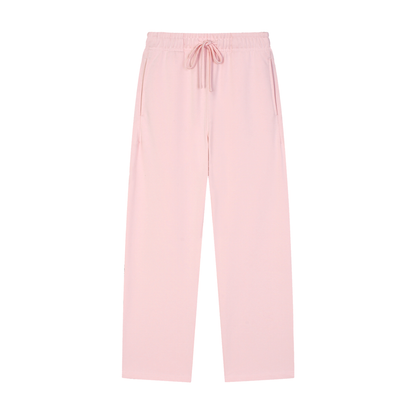 Solid Color Straight-Leg Sweatpants