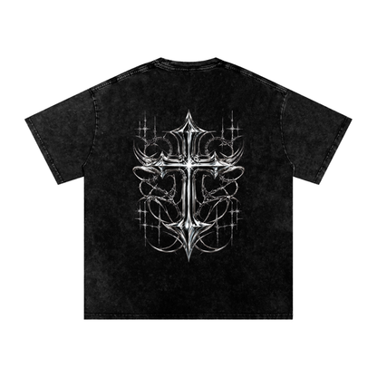 Snow Washed Oversized Cotton T-Shirt