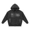 Sunfade Two-way Zipper Boxy Fleece Hoodie