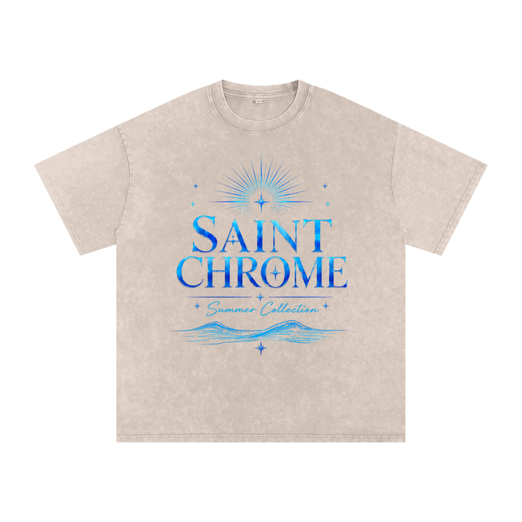 Snow Washed Oversized Cotton T-Shirt