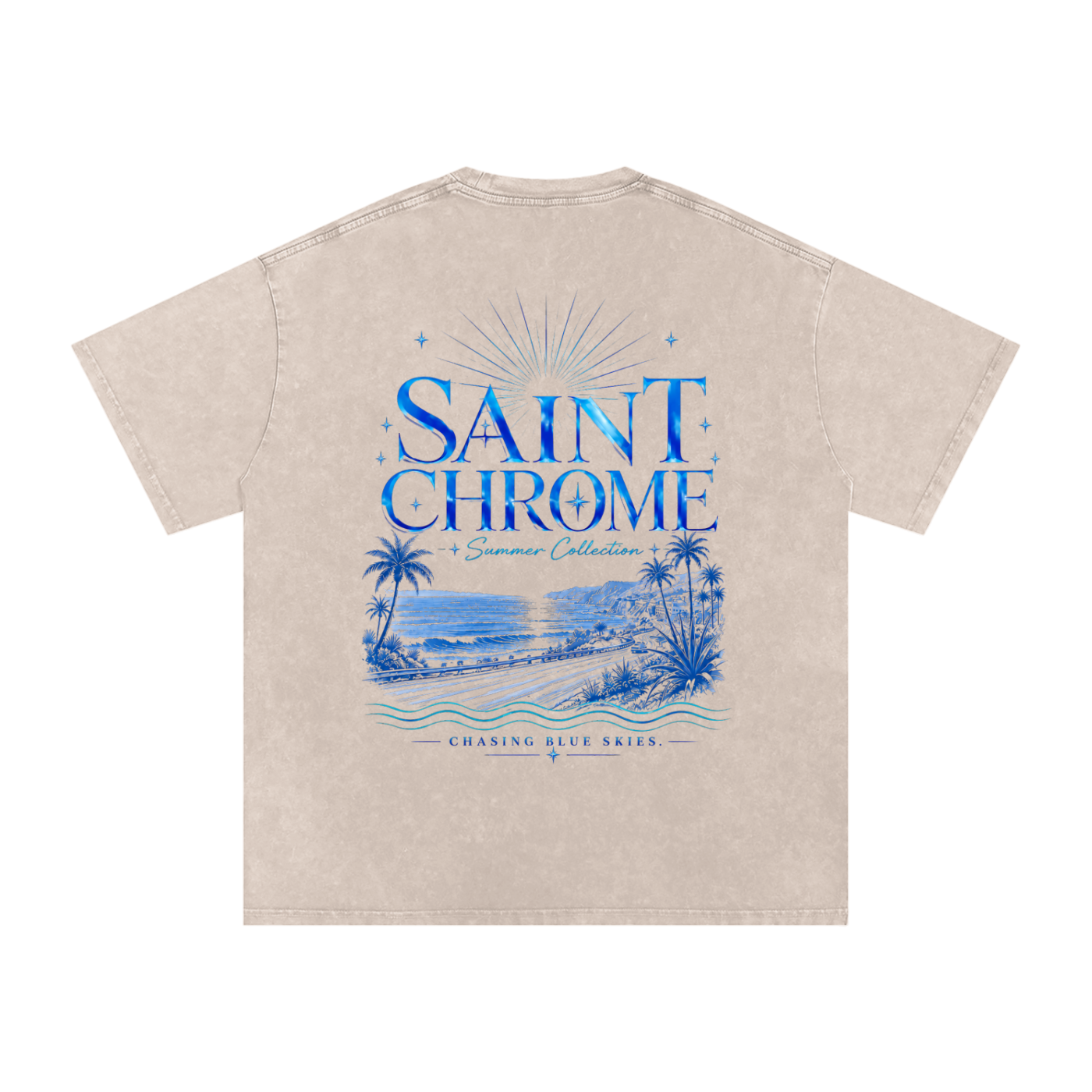 Snow Washed Oversized Cotton T-Shirt