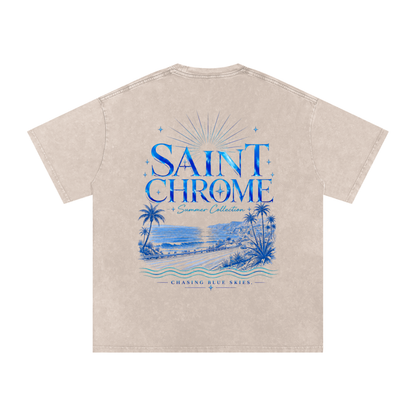 Snow Washed Oversized Cotton T-Shirt