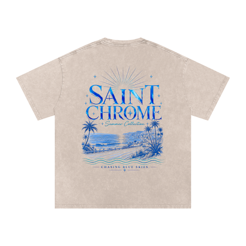 Snow Washed Oversized Cotton T-Shirt