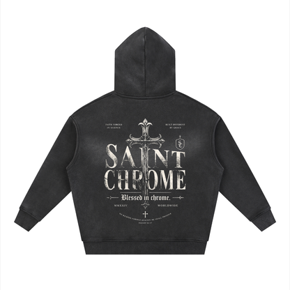 Sunfade Two-way Zipper Boxy Fleece Hoodie
