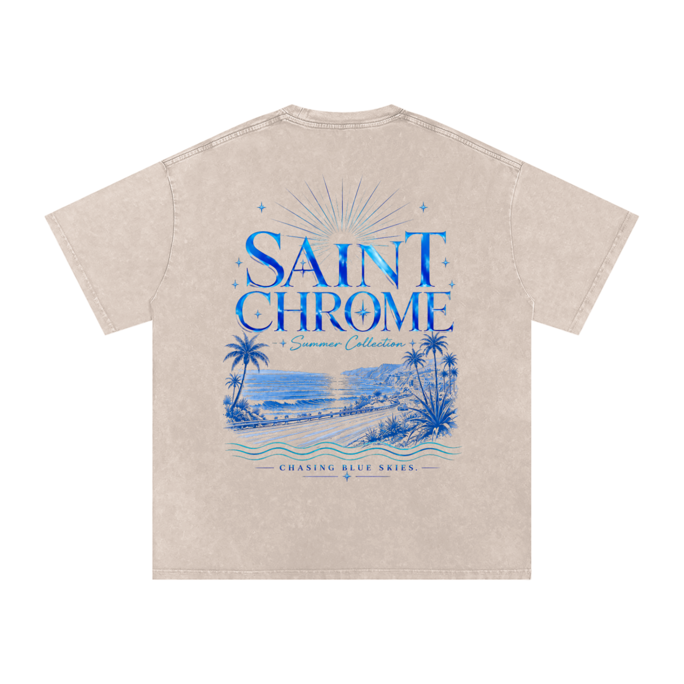 Snow Washed Oversized Cotton T-Shirt