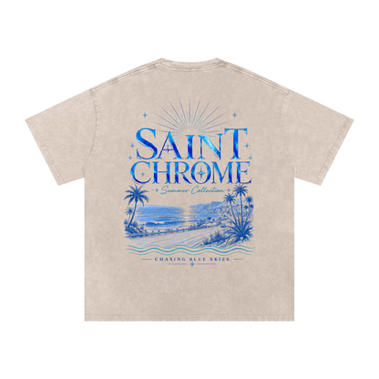 Snow Washed Oversized Cotton T-Shirt