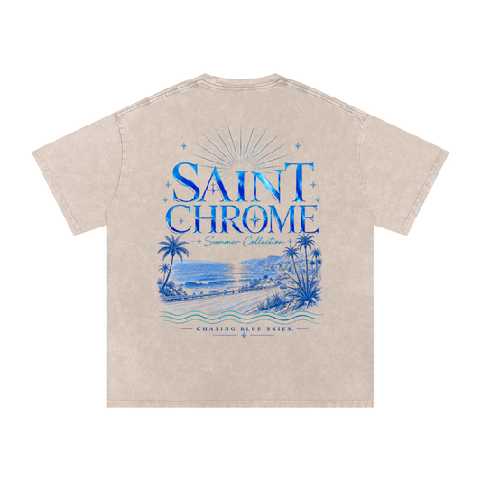 Snow Washed Oversized Cotton T-Shirt